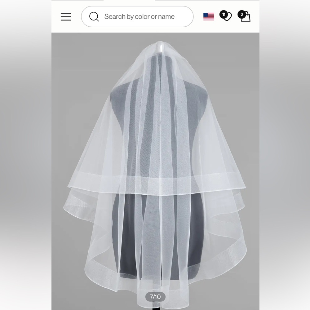 RICHELLE FINGERTIP VEIL WITH BLUSHER in ivory